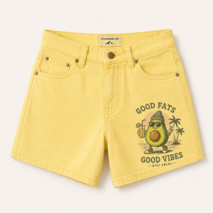 Avocado Vibes Denim Shorts