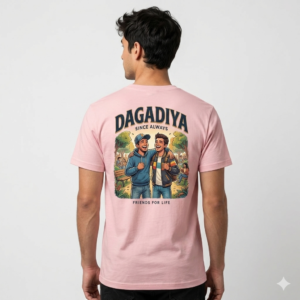 "Friends for Life" Illustrated Graphic T-Shirt (Pink)