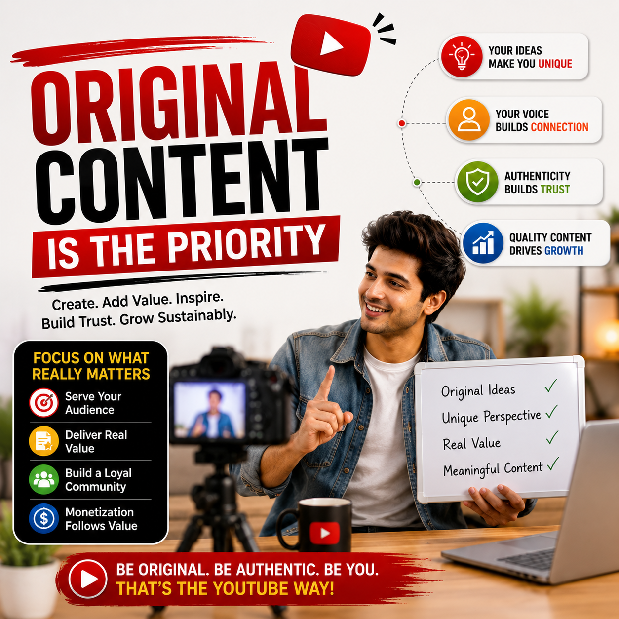 YouTube monetization policy 2026: original content is the priority