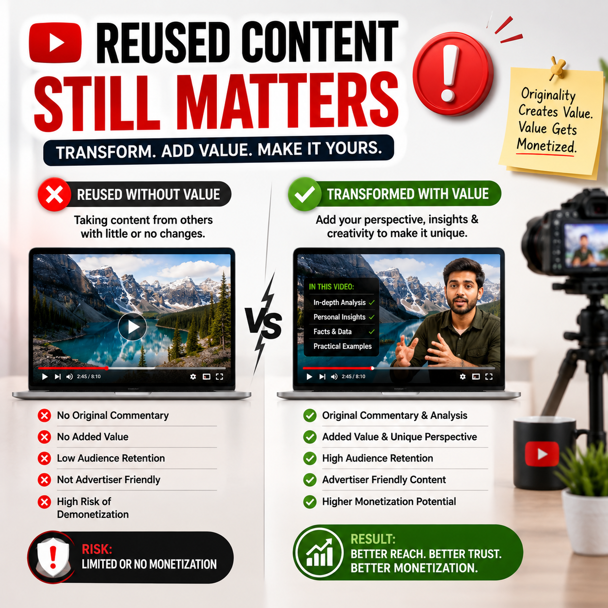 YouTube reused content monetization guidelines 2026